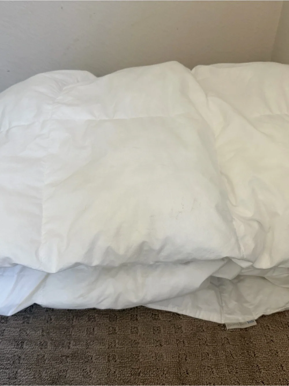 Pottery Barn Kids White Quilted Down-Alternative Comforter